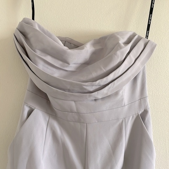 Lavish Alice Cowl Bandeau Jumpsuit Women’s Size 8 Strapless Corset Blue Gray - Picture 6 of 9